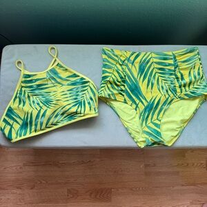 Aerie Vibrant Yellow high waisted Bikini Set